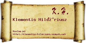 Klementis Hiláriusz névjegykártya